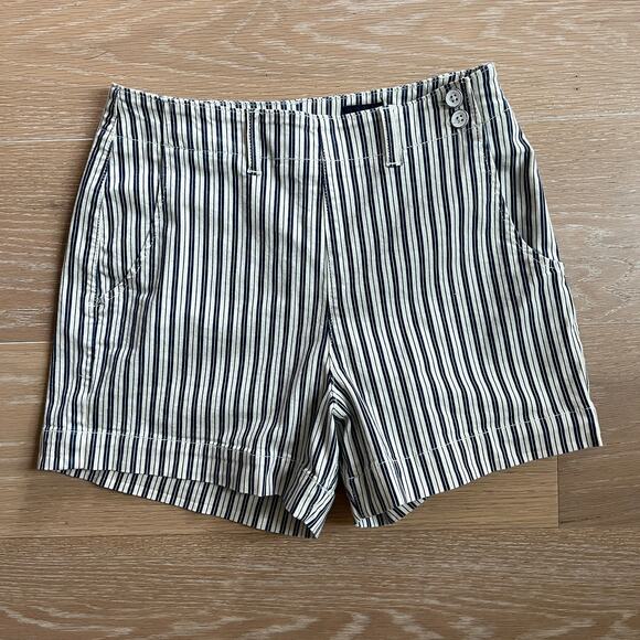 AG Adriano Goldschmied The Juliette Nautical High Rise Shorts Navy White sz 26 - Picture 2 of 7